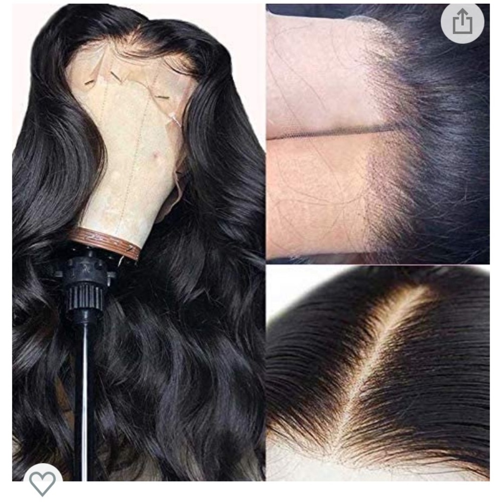 Oulaer 100% Human Hair HD transparent body wave wig 14in